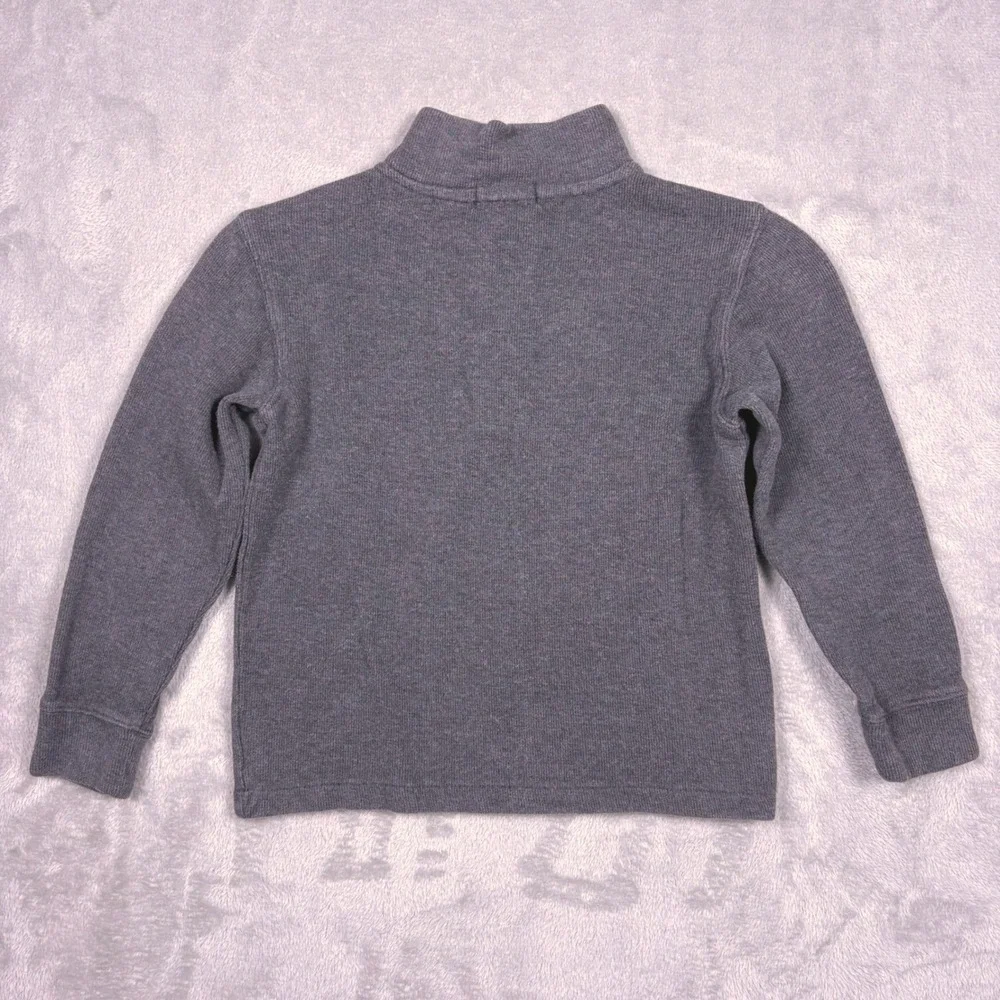VTG Polo Ralph Lauren Gray Quarter Zip Long Sleeve Pullover Sweater‎ Boys Size 6